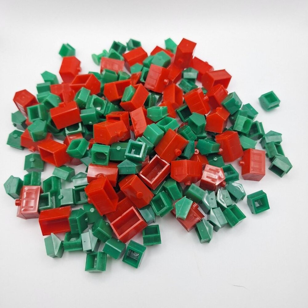 Vintage Monopoly House Hotel Lot Red Green‎ 1960s Board Game Replacement